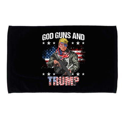 God Guns And Trump 2nd Amendment Flag Ar15 American Flag Microfiber Hand Towel