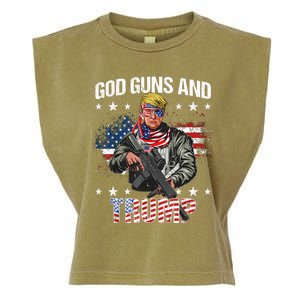 God Guns And Trump 2nd Amendment Flag Ar15 American Flag Garment-Dyed Women's Muscle Tee