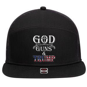 God Guns And Trump 2nd Amendment Trump 45 7 Panel Mesh Trucker Snapback Hat