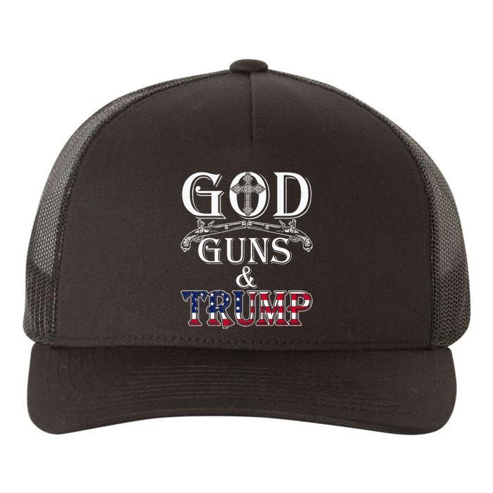 God Guns And Trump 2nd Amendment Trump 45 Yupoong Adult 5-Panel Trucker Hat