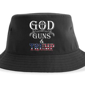 God Guns And Trump 2nd Amendment Trump 45 Sustainable Bucket Hat