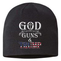 God Guns And Trump 2nd Amendment Trump 45 Sustainable Beanie