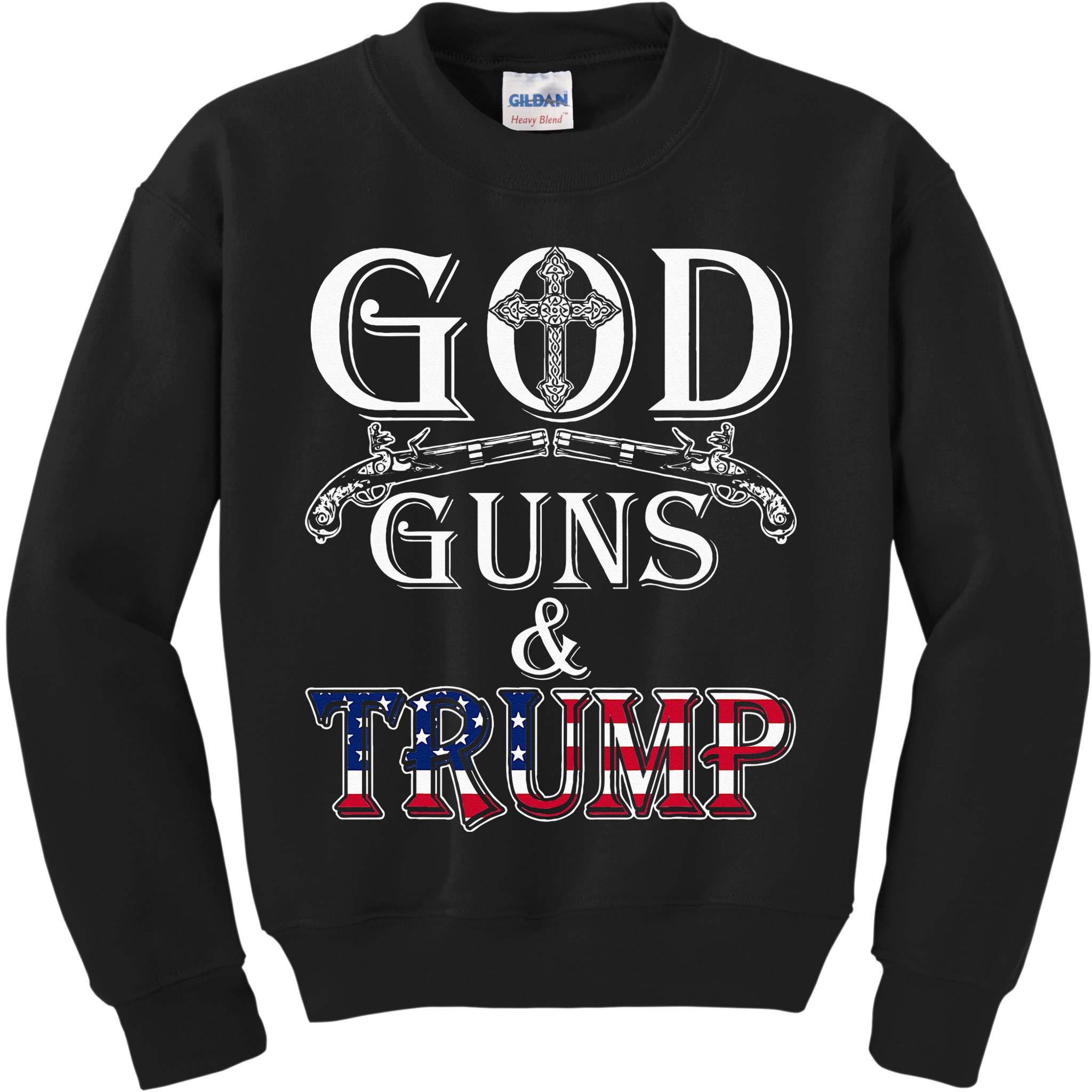 God Guns And Trump 2nd Amendment Trump 45 Kids Sweatshirt