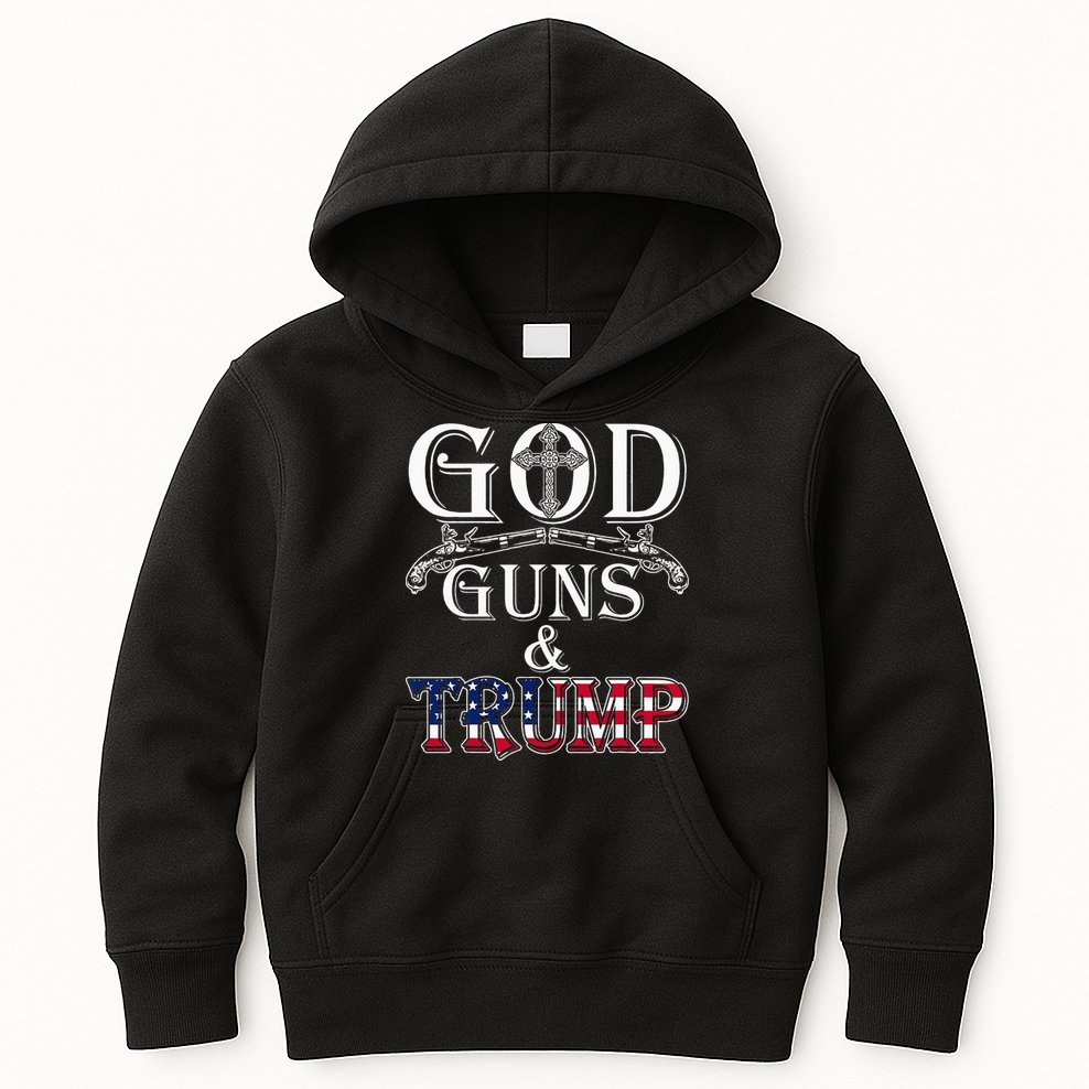 God Guns And Trump 2nd Amendment Trump 45 Kids Hoodie