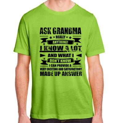 Grandma Gift Ask Her Anything Gift Funny Birthday Mothers Day Gift Adult ChromaSoft Performance T-Shirt