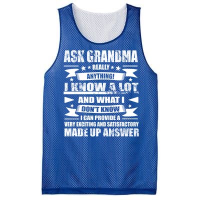 Grandma Gift Ask Her Anything Gift Funny Birthday Mothers Day Gift Mesh Reversible Basketball Jersey Tank