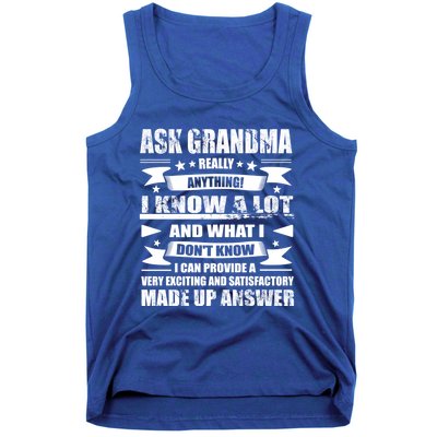 Grandma Gift Ask Her Anything Gift Funny Birthday Mothers Day Gift Tank Top