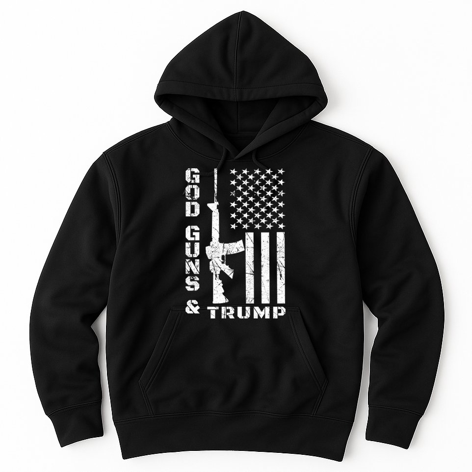 God Guns And Trump Cool Gift 2nd Amendment Flag Ar15 Gift Hoodie