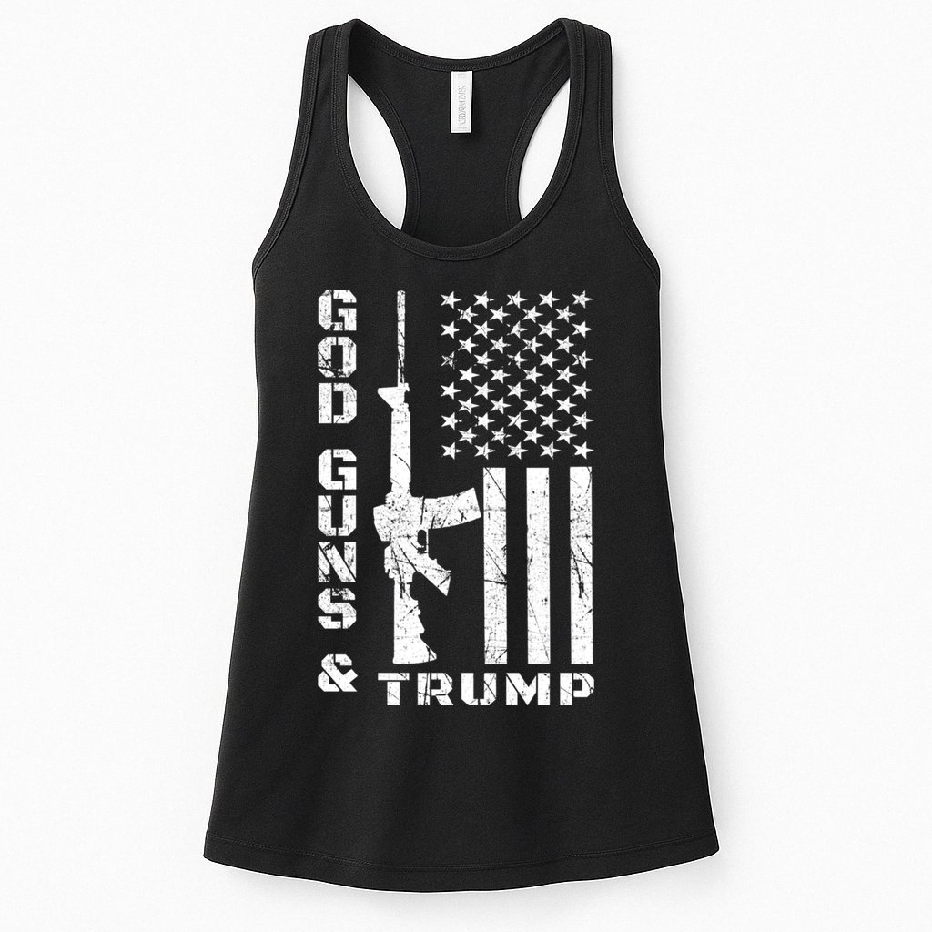 God Guns And Trump Cool Gift 2nd Amendment Flag Ar15 Gift Womens Tank Top