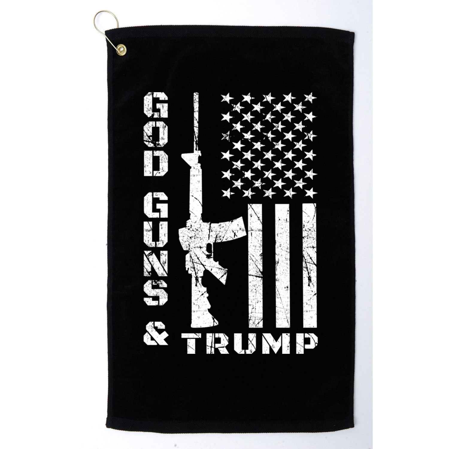 God Guns And Trump Cool Gift 2nd Amendment Flag Ar15 Gift Golf Towel