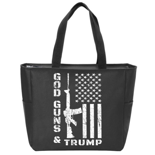 God Guns And Trump Cool Gift 2nd Amendment Flag Ar15 Gift Zip Tote Bag