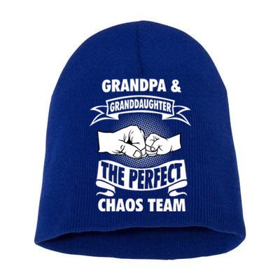 Grandpa Granddaughter A Perfect Chaos Team Gift Short Acrylic Beanie