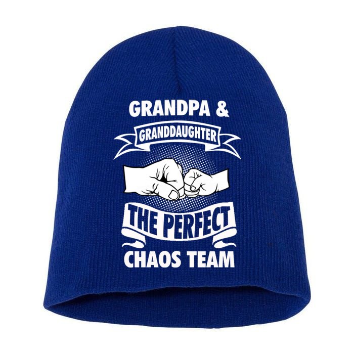 Grandpa Granddaughter A Perfect Chaos Team Gift Short Acrylic Beanie