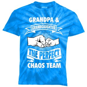 Grandpa Granddaughter A Perfect Chaos Team Gift Kids Tie-Dye T-Shirt