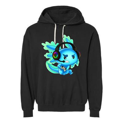 Gamesolotl Gaming Axolotl Clothing   Garment-Dyed Fleece Hoodie