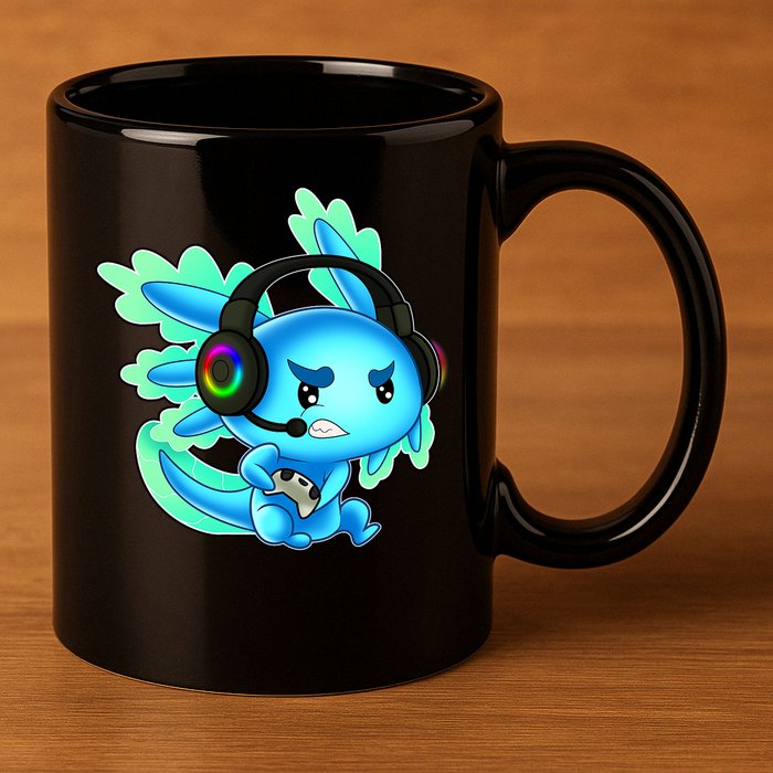 Gamesolotl Gaming Axolotl Clothing   11oz C Handle Ceramic Mug