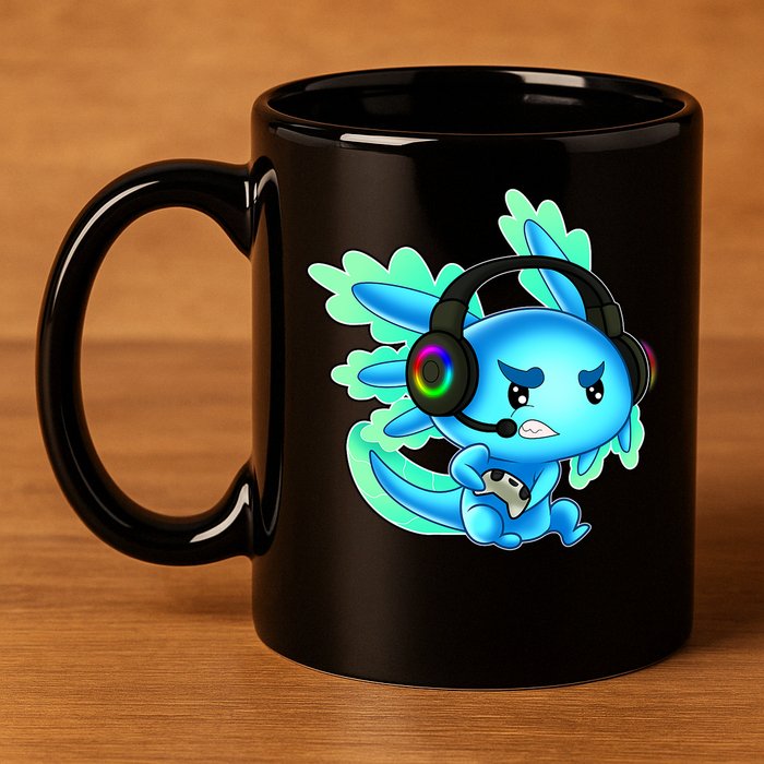 Gamesolotl Gaming Axolotl Clothing   11oz C Handle Ceramic Mug
