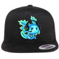 Gamesolotl Gaming Axolotl Clothing   Flat Bill Trucker Hat
