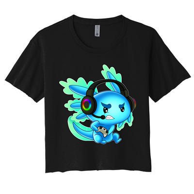 Gamesolotl Gaming Axolotl Clothing   Women's Crop Top Tee