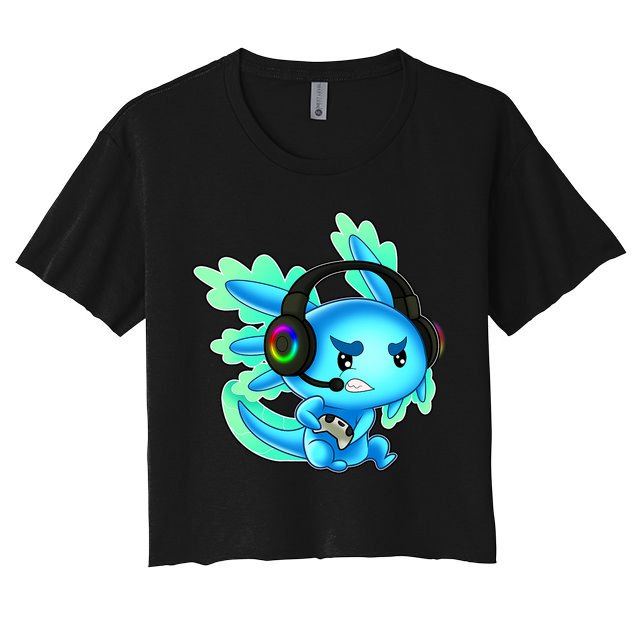 Gamesolotl Gaming Axolotl Clothing   Women's Crop Top Tee