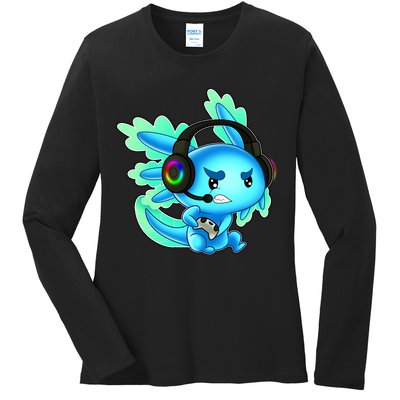 Gamesolotl Gaming Axolotl Clothing   Ladies Long Sleeve Shirt