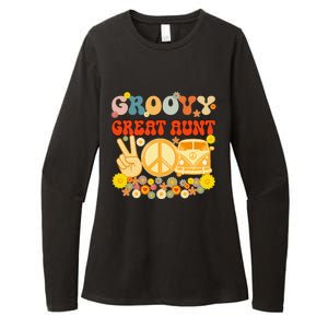 Groovy Great Aunt Retro Matching Family Baby Shower Mother Womens CVC Long Sleeve Shirt