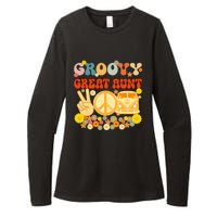 Groovy Great Aunt Retro Matching Family Baby Shower Mother Womens CVC Long Sleeve Shirt