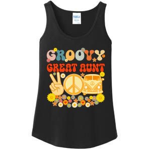 Groovy Great Aunt Retro Matching Family Baby Shower Mother Ladies Essential Tank