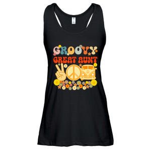 Groovy Great Aunt Retro Matching Family Baby Shower Mother Ladies Essential Flowy Tank