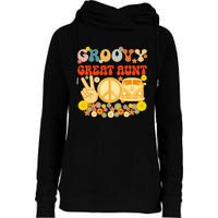 Groovy Great Aunt Retro Matching Family Baby Shower Mother Womens Funnel Neck Pullover Hood