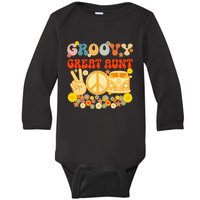 Groovy Great Aunt Retro Matching Family Baby Shower Mother Baby Long Sleeve Bodysuit