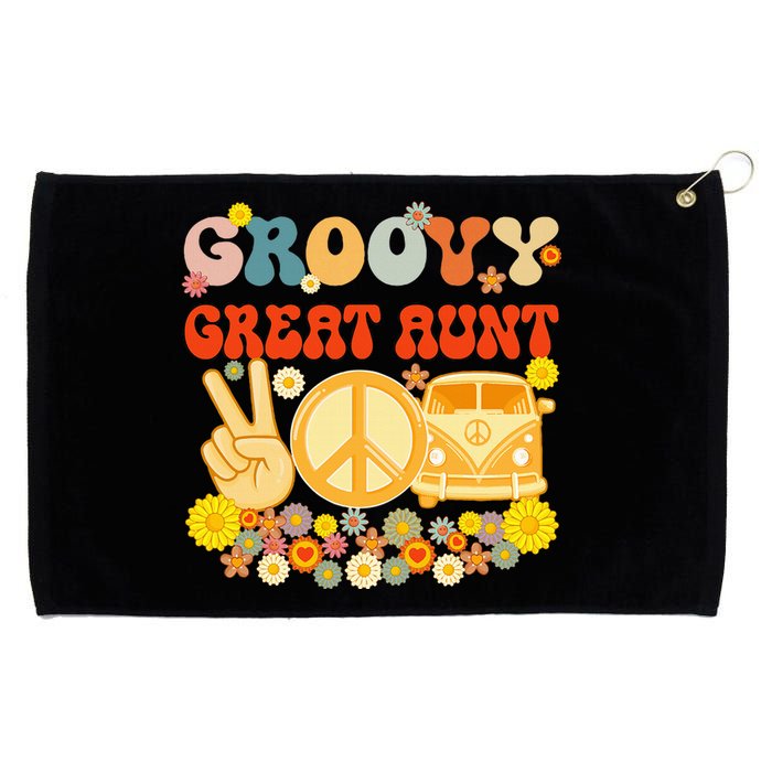 Groovy Great Aunt Retro Matching Family Baby Shower Mother Grommeted Golf Towel