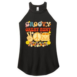 Groovy Great Aunt Retro Matching Family Baby Shower Mother Women's Perfect Tri Rocker Tank