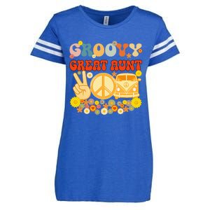 Groovy Great Aunt Retro Matching Family Baby Shower Mother Enza Ladies Jersey Football T-Shirt