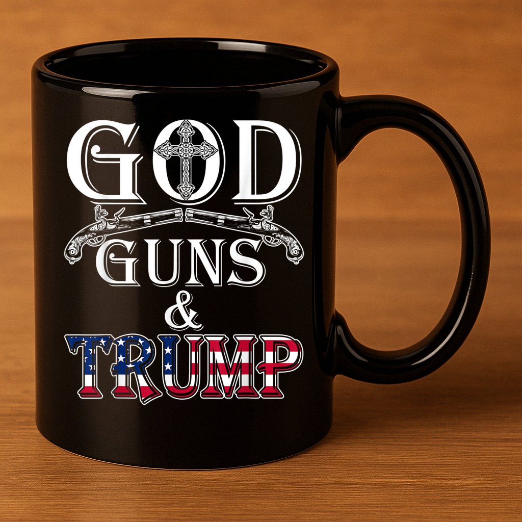 God Guns And Trump 2nd Amendment 11oz C Handle Ceramic Mug