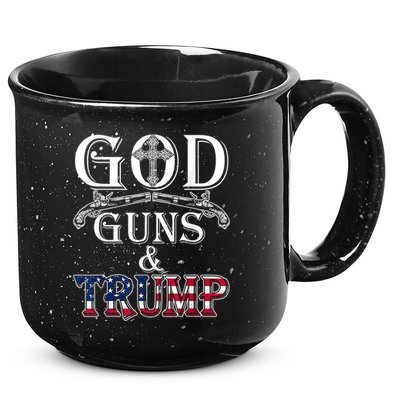 God Guns And Trump 2nd Amendment 15oz Campfire Ceramic Mug