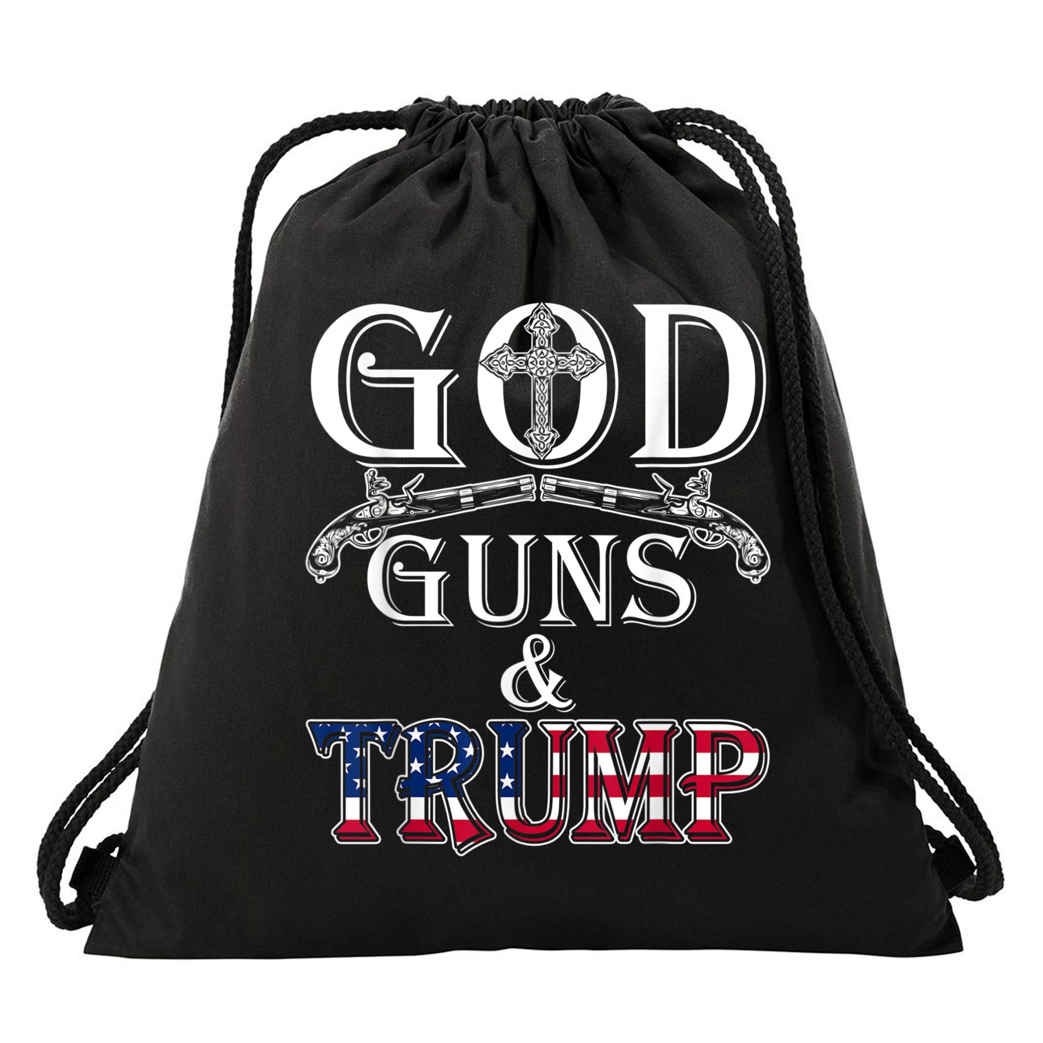 God Guns And Trump 2nd Amendment Drawstring Bag