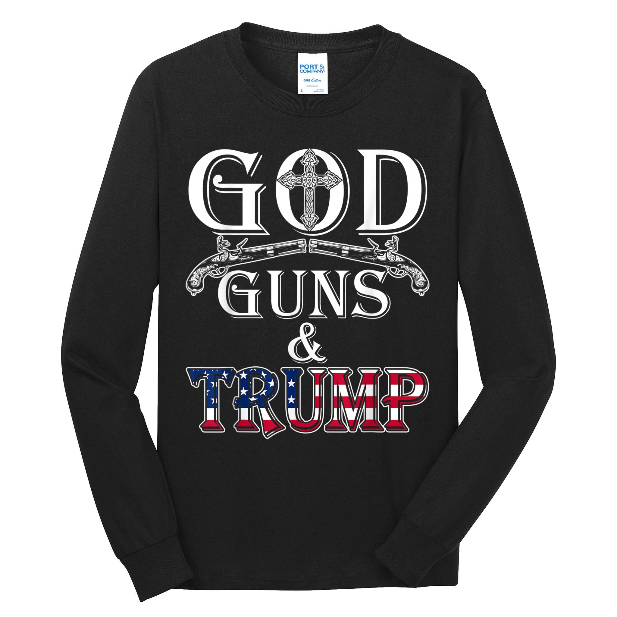 God Guns And Trump 2nd Amendment Tall Long Sleeve T-Shirt