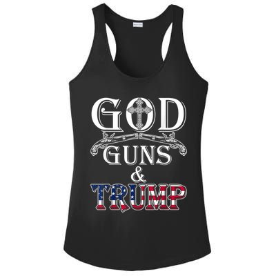 God Guns And Trump 2nd Amendment Ladies PosiCharge Competitor Racerback Tank
