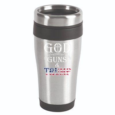 God Guns And Trump 2nd Amendment 16oz Travel Tumbler