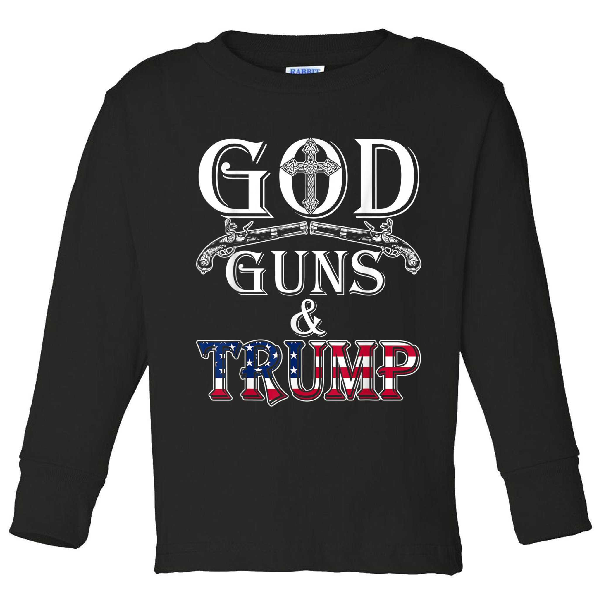 God Guns And Trump 2nd Amendment Toddler Long Sleeve Shirt