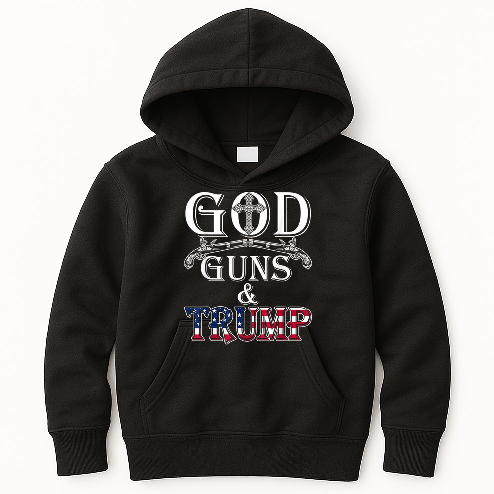 God Guns And Trump 2nd Amendment Kids Hoodie