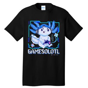 Gamesolotl Gamer Axolotl Video Games Anime Lizard Tall T-Shirt