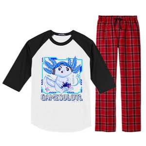 Gamesolotl Gamer Axolotl Video Games Anime Lizard Raglan Sleeve Pajama Set