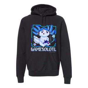 Gamesolotl Gamer Axolotl Video Games Anime Lizard Premium Hoodie