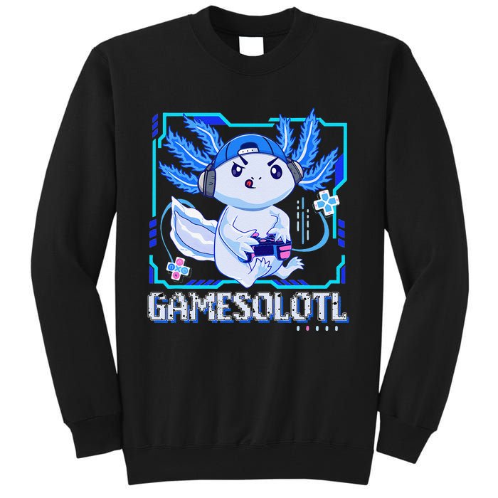 Gamesolotl Gamer Axolotl Video Games Anime Lizard Tall Sweatshirt