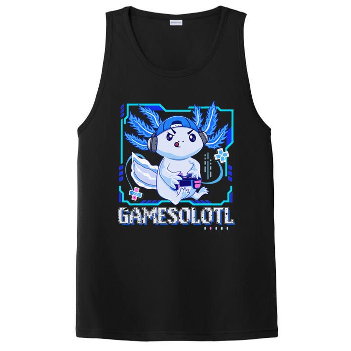 Gamesolotl Gamer Axolotl Video Games Anime Lizard PosiCharge Competitor Tank