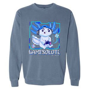 Gamesolotl Gamer Axolotl Video Games Anime Lizard Garment-Dyed Sweatshirt