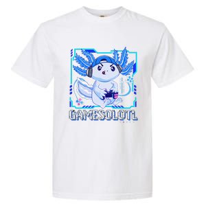 Gamesolotl Gamer Axolotl Video Games Anime Lizard Garment-Dyed Heavyweight T-Shirt