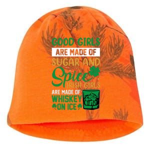 Good Girl Are Made Of Sugar And Spice Irish Girl Are Made Of Whiskey On Ice Kati - Camo Knit Beanie